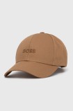 BOSS șapcă de baseball din bumbac culoarea bej, cu imprimeu, 50519889