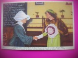HOPCT 6367 LA SCOALA SAINT VINCENT -1935-REGINA ASTRID-FAMILIA REGALA BELGIA-CROMO LITHO-CIOCOLATA COTE D&#039;OR, Necirculata, Printata