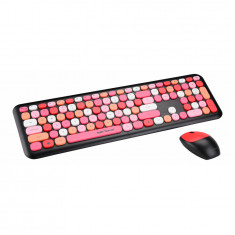 Kit wireless tastatura + mouse Serioux Colourful, rosu