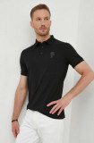 Karl Lagerfeld tricou polo barbati, culoarea negru, neted