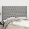 VidaXL Tăblie de pat cu aripioare gri deschis 147x16x118/128 cm textil 3119914
