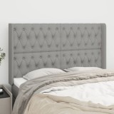 VidaXL Tăblie de pat cu aripioare gri deschis 147x16x118/128 cm textil 3119914