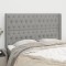 vidaXL Tăblie de pat cu aripioare gri deschis 147x16x118/128 cm textil 3119914