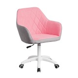 Cumpara ieftin Scaun de birou textil roz gri alb Santy 60x62x100 cm