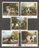 Lot timbre UK &ndash; picturi George Stubbs, c&acirc;ini, valori 22&ndash;37, obliterate -A80
