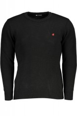 Pulover barbati cu guler rotund brodat si logo negru (Marime: 2XL) foto