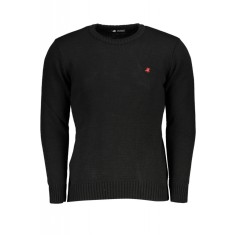 Pulover barbati cu guler rotund brodat si logo negru, 2XL