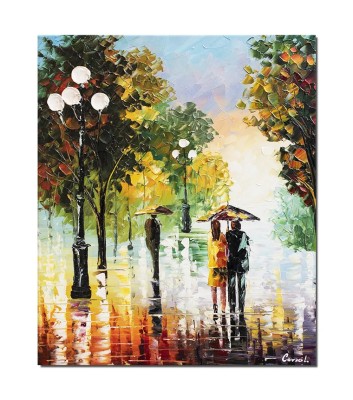 Tablou stilizat pictat manual, Impreuna pentru totdeauna, 60x50cm ulei pe panza foto