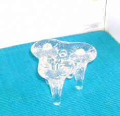 Suport tripod lumanari cristal clar - Igloo - design Goran Warff, Kosta Boda foto