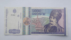 5000 lei martie 1992 Romania bancnota foto