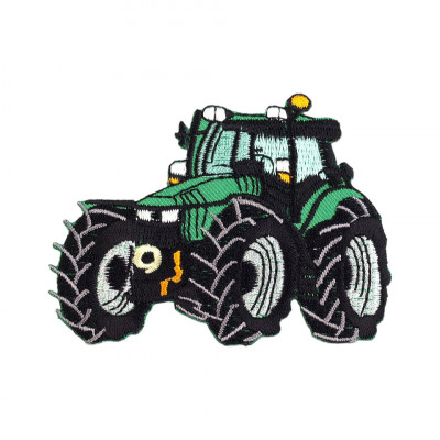 Aplicatie textila termoadeziva, 8.5 x 6.5 cm, Tractor verde foto