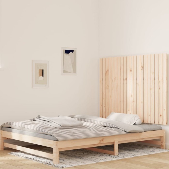 Gossi tablie de pat pentru perete, 127,5x3x90 cm, lemn masiv de pin