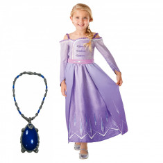Set costum Printesa Elsa si amuleta muzicala pentru fete - Regatul de gheață 2 140 cm 9-10 ani foto