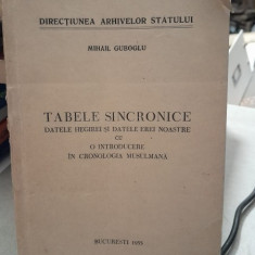 Tabele sincronice. Datele Hegirei si Datele Erei noastre cu o introducere in cronologia musulmana - Mihail Guboglu (cu dedicatia autorului)