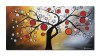 Tablou Copacul vietii, bucurie, pictat manual 140x70cm ulei panza in relief efect 3D, gata de expus pe perete