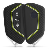 Husa Cheie Auto pentru VW / Skoda / Seat - 3 Butoane, kwmobile, Silicon, Negru, 54313.04