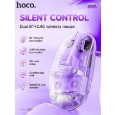 Mouse fara Fir, Hoco GM29 Cristal, Conectare cu USB, BT 5.0 si 2.4Ghz, Transparent - TRANSPARENT-MOV