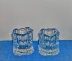Suporturi cristal pentru lumanari - Capella 3- design Lars Hellsten, Orrefors