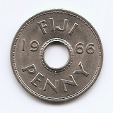 Fiji 1 penny 1966 - Elizabeth II - Cupru-nichel, B11, 26 mm KM-21 (3), Australia si Oceania