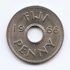 Fiji 1 penny 1966 - Elizabeth II - Cupru-nichel, B11, 26 mm KM-21 (3)