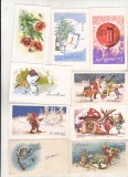bnk cp Lot 10 felicitari vechi - dimensiuni mici - uzate