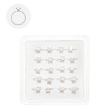 Cercel piercing pentru nas din argint cu zirconiu alb, 10 X 0.5mm