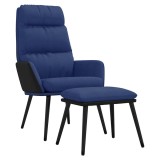 Cumpara ieftin Scaun de relaxare cu taburet, crem, textil si piele ecologica