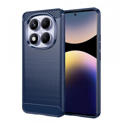 Husa pentru Xiaomi Redmi Note 14 Pro 4G, Techsuit, Carbon, Albastra foto