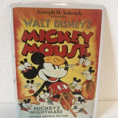 * Carte postala metalica cu Mickey Mouse imagine vintage Walt Disney's 14.5x10cm