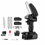 Mini Fierăstrău Electric cu Acumulator și Accesorii, Negru