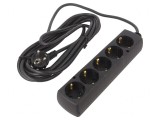 Prelungitor Schuko 5 Prize Negru 3x1,5mm2