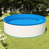 VidaXL Piscină cu valuri, skimmer suspendat cu pompă, alb, 350x90 cm