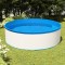 vidaXL Piscina cu valuri, skimmer suspendat cu pompa, alb, 350x90 cm