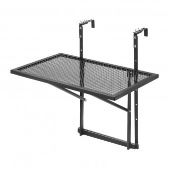 Masa suspendata, pliabila, pentru balcon, Otel Inoxidabil, max 25 kg, 610 x 530 x 590 mm, Negru foto