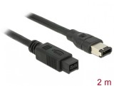 Cablu FireWire 9 pini la 6 pini 2m, Delock 82596