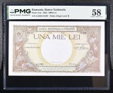 1000 lei 1936 PMG68 aunc bancnota gradata