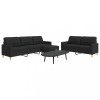 VidaXL Set de canapele cu taburet, 3 piese, negru, textil 3278331