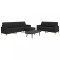 vidaXL Set de canapele cu taburet, 3 piese, negru, textil 3278331