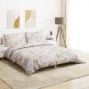 vidaXL Set Husă Pilotă Bumbac 140x200 Alb Maro + Față Pernă 65x65 Oeko-Tex