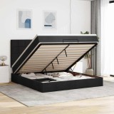 VidaXL Cadru de pat otoman cu saltea țesătură neagră 180x200cm 3313177