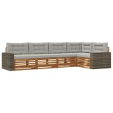 vidaXL Set de canapele de exterior 5 pcs Natural și gri deschis 3383369