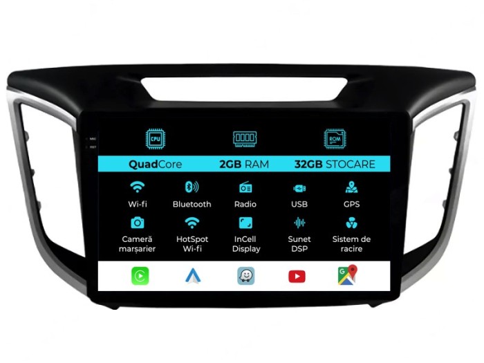 Navigatie Dedicata Hyundai IX25 (2015-2019), 10Inch, 2Gb Ram, 32Gb Stocare, Carplay