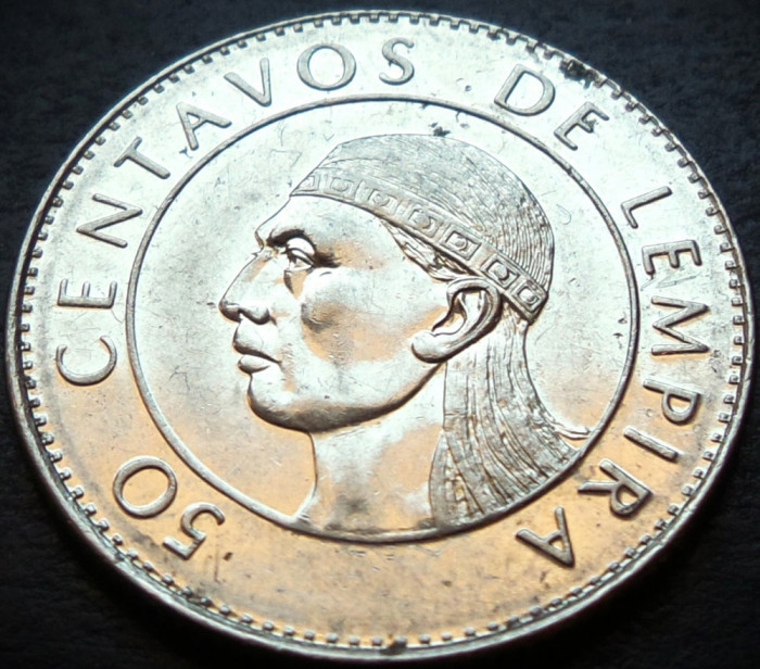 Moneda exotica 50 CENTAVOS de LEMPIRA - HONDURAS, anul 1991 * cod 5044