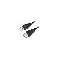Cablu USB A mufa, USB A soclu, USB 2.0, lungime 3m, negru, LOGILINK - CU0011B