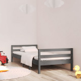 Cumpara ieftin Cadru de pat, gri, 90x200 cm, lemn masiv de pin