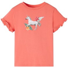 Tricou de copii cu m&acirc;neci scurte, corai, 128