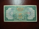 BRITISH ARMED FORCES 5 SH. 1946 STARE BUNA RARA