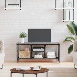 VidaXL Comodă TV, sonoma gri, 100x35x45 cm, lemn prelucrat &amp; fier