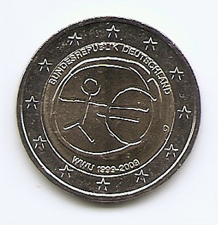 Germania 2 Euro 2009 D - (10 ani de Euro) KM-277 UNC !!! foto