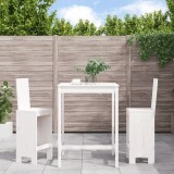 VidaXL Set bar de grădină, 3 piese, alb, lemn masiv de pin